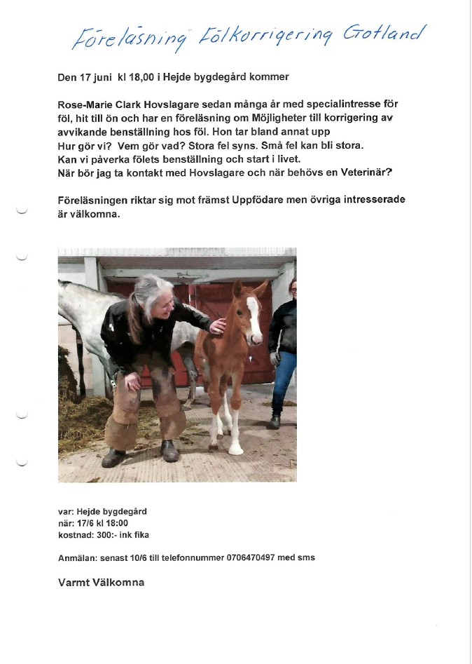 Föreläsning Fölkorrigering Gotland!