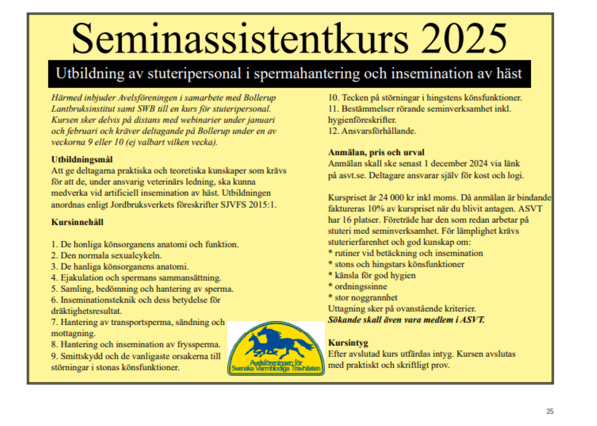 Förlängd anmälningstid till Seminassistenkursen 2025!